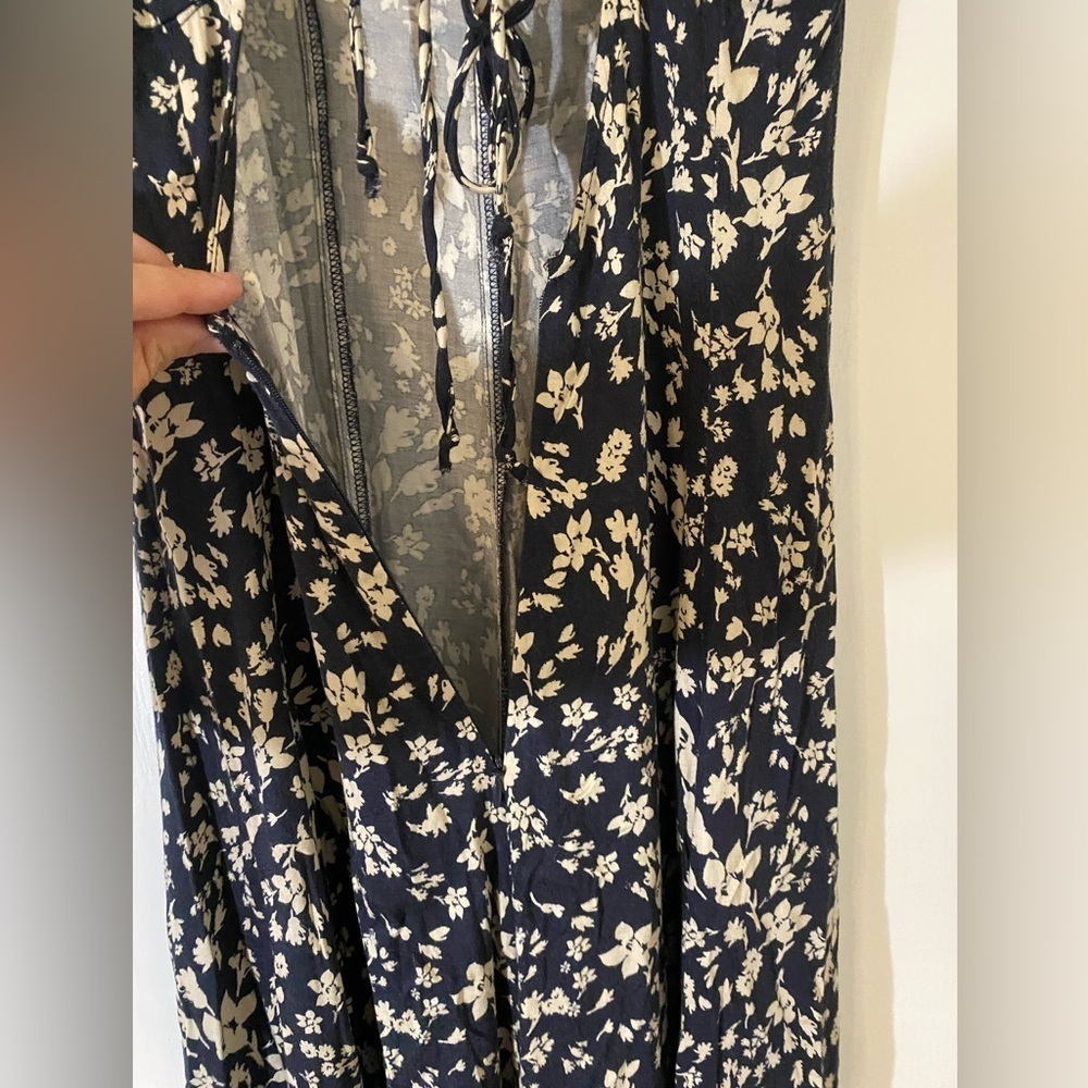 Free People | Under The Moonlight Dress | Navy and Cream | Size 0 - Picture 7 of 13